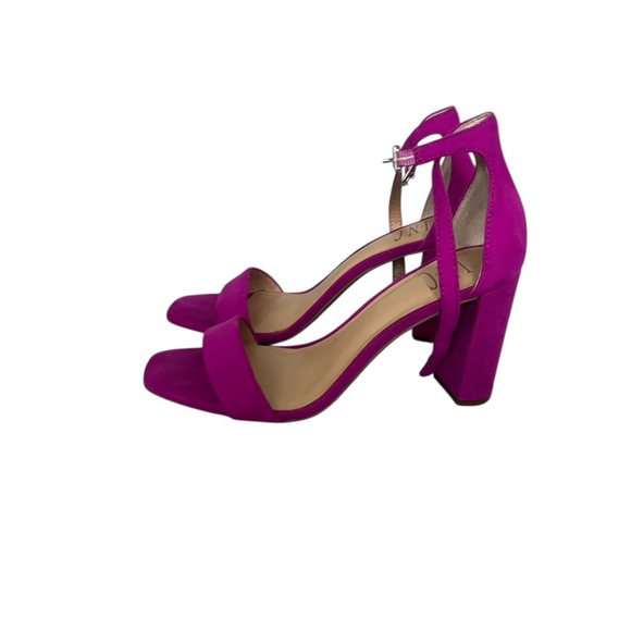 INC Satin Heels Womens Size 6.5M Purple Strappy Block Heel - Picture 2 of 8